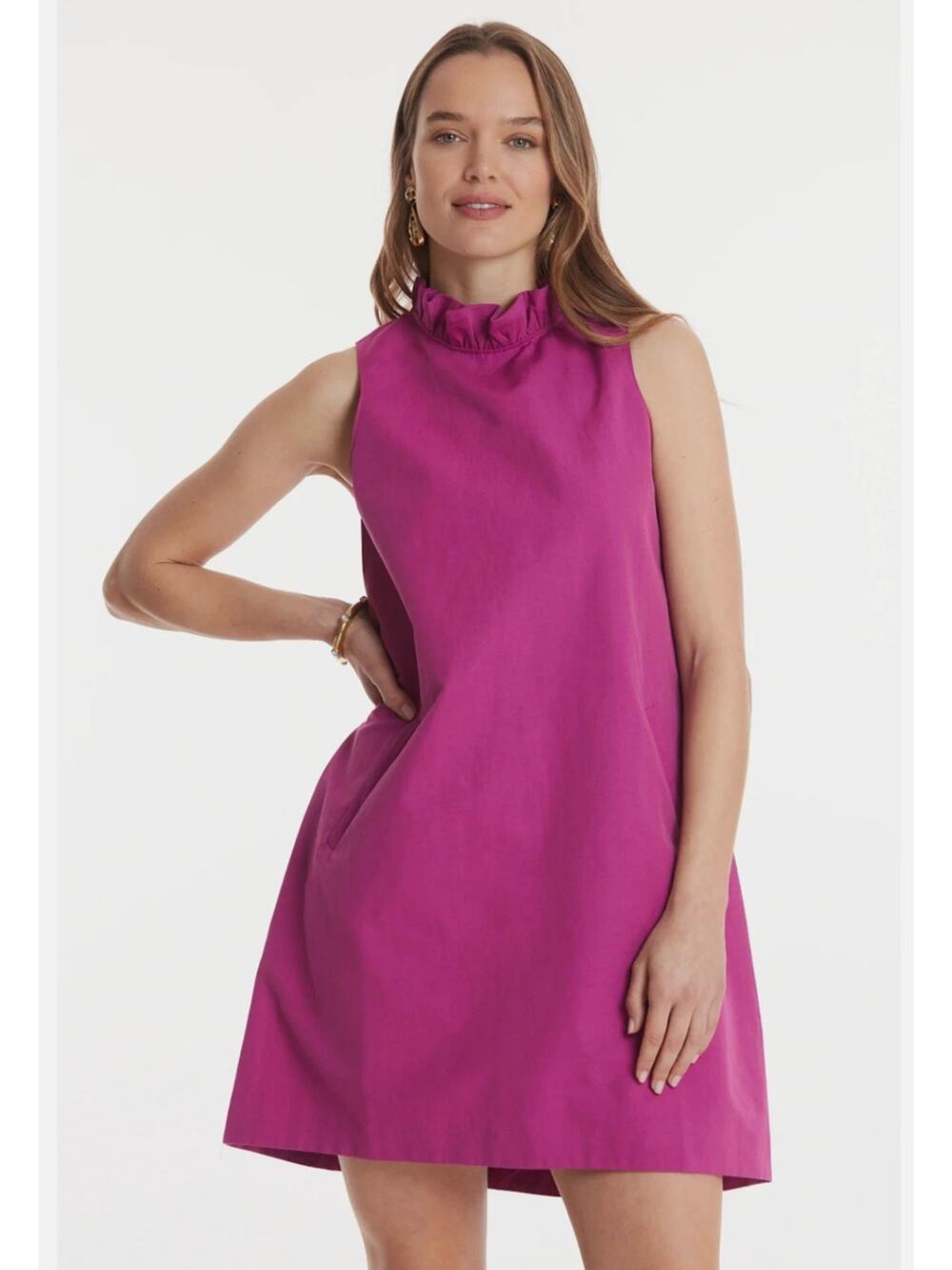 Tyler Boe Womens M Purple Stella Bow Back Mini Linen Dress NWT Lightweight